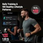 AMZAIZO Fitness Trackers Smart Wristband with Hidden Screen(Wrist-Raise Screen Activation) Activity & Sleep Tracker with Heart Rate/HRV/Blood Oxygen, Vibration Alerts, Free APP Black (Universal Size)