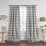 Elrene Home Fashions Farmhouse Living Grainger Buffalo-Check Blackout Window Curtain, Living Room and Bedroom Drape with Rod Pocket Tabs, 52" x 95", Chambray, 1 Panel