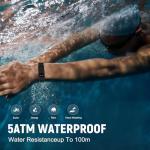 AMZAIZO Fitness Trackers Smart Wristband with Hidden Screen(Wrist-Raise Screen Activation) Activity & Sleep Tracker with Heart Rate/HRV/Blood Oxygen, Vibration Alerts, Free APP Black (Universal Size)