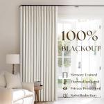 Pinch Pleated Linen Blackout Curtains 96 Inches Long for Living Room 2 Panel Set Cream Ivory 100% Black Out Pinch Pleat Hooks Rings Back Tab 96 Inch Curtain 2 Layer Drapes with Liner Bedroom Window