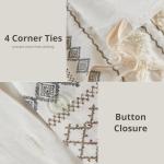 INK+IVY Imani 100% Cotton Duvet Mid Century Modern Design, All Season Comforter Cover Bedding Set, Matching Shams, King/Cal King, Ivory Chenille Tufted Accent 3 Piece