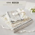 INK+IVY Imani 100% Cotton Duvet Mid Century Modern Design, All Season Comforter Cover Bedding Set, Matching Shams, King/Cal King, Ivory Chenille Tufted Accent 3 Piece
