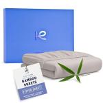 Kickoff Viscose Bamboo Fitted Sheet King Size, 100% Organic Cooling Sheets Fitted ONLY Viscose Bamboo Sheets King Size Bed Sheet for Hot Sleepers, Extra Deep Pocket, 4 Corner Strap (K, Dove Grey)