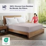 Kickoff Viscose Bamboo Fitted Sheet King Size, 100% Organic Cooling Sheets Fitted ONLY Viscose Bamboo Sheets King Size Bed Sheet for Hot Sleepers, Extra Deep Pocket, 4 Corner Strap (K, Dove Grey)