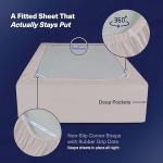 Kickoff Viscose Bamboo Fitted Sheet King Size, 100% Organic Cooling Sheets Fitted ONLY Viscose Bamboo Sheets King Size Bed Sheet for Hot Sleepers, Extra Deep Pocket, 4 Corner Strap (K, Dove Grey)