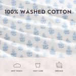 Laura Ashley - Twin Sheet Set, Crisp & Cool Cotton Percale Bedding with Deep Pockets, Lightweight for Year Round Comfort, Bed Sheets with Matching Pillowcase (Francesca Blue)