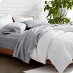 Bare Home Queen Sheet Set - Luxury 1800 Ultra-Soft Microfiber Double Brushed - Deep Pockets - Easy Fit - 4 Piece Set - Bedding Sheets & Pillowcases (Queen, Heathered Charcoal)