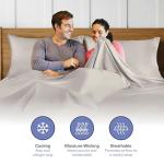 Kickoff Viscose Bamboo Fitted Sheet King Size, 100% Organic Cooling Sheets Fitted ONLY Viscose Bamboo Sheets King Size Bed Sheet for Hot Sleepers, Extra Deep Pocket, 4 Corner Strap (K, Dove Grey)