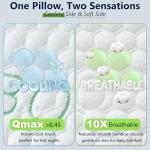 DGPEAR Memory Foam Pillows, Cooling Pillows Queen Size Set of 2 Adjustable Firm Bamboo Bed Pillows for Hot, Side, Back and Stomach Sleepers