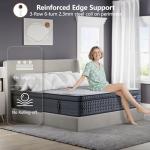 Suiforlun 14 Inch Queen Mattress, Gel Memory Foam Hybrid Mattress - Pocket Springs with Zoned Lumbar Support & Reinforced Edge, Medium Plush, Cooling & Pressure Relief, Fiberglassfree