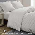 DAPU Linen Duvet Cover Set - French Linen Cotton Blend Natural Flax Soft Breathable Bedding 3 Pcs Set - 1 Duvet Cover 2 Pillowcases (Off-White/Cotton Linen, King)