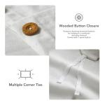 DAPU Linen Duvet Cover Set - French Linen Cotton Blend Natural Flax Soft Breathable Bedding 3 Pcs Set - 1 Duvet Cover 2 Pillowcases (Off-White/Cotton Linen, King)