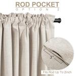 100% Blackout Shield Linen Blackout Curtains for Bedroom 108 Inches Long, Back Tab/Rod Pocket Living Room Drapes, Thermal Insulated Blackout Curtains 2 Panels Set, 50" W x 108" L,Cream