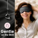 Umisleep Sleep Mask for 100% Pure Mulberry Silk, 22 Momme 6A Soft Eye Masks for Sleep, Adjustable Sleep Masks for Women Men, Light Blocking Sleeping Mask, Silk Eye Mask for Sleeping, Blindfold, Black