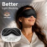 Umisleep Sleep Mask for 100% Pure Mulberry Silk, 22 Momme 6A Soft Eye Masks for Sleep, Adjustable Sleep Masks for Women Men, Light Blocking Sleeping Mask, Silk Eye Mask for Sleeping, Blindfold, Black