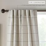 Elrene Home Fashions Brighton Windowpane Plaid Blackout Window Curtain, Living Room and Bedroom Drape with Rod Pocket Tabs, 52" x 95", Grey, 1 Panel