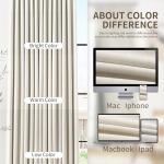 Pinch Pleated 100% Blackout Linen Curtains 96 Inches Long for Bedroom Living Room Memory Trained Pinch Pleat Linen Curtains Rustic Farmhouse Thermal Insulated Natural Cream Pleated Drapes 8ft 40x96