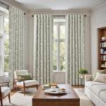 jinchan Floral Blackout Curtains for Bedroom Living Room 84 Inches Length Farmhouse Curtains Room Darkening Vintage Drapes Traditional Rod Pocket Window Treatment 2 Panels Set Sage Green on Beige