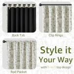 jinchan Floral Blackout Curtains for Bedroom Living Room 84 Inches Length Farmhouse Curtains Room Darkening Vintage Drapes Traditional Rod Pocket Window Treatment 2 Panels Set Sage Green on Beige