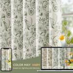 jinchan Floral Blackout Curtains for Bedroom Living Room 84 Inches Length Farmhouse Curtains Room Darkening Vintage Drapes Traditional Rod Pocket Window Treatment 2 Panels Set Sage Green on Beige