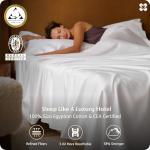 Bedsure 100% Giza Egyptian Cotton Sheets King Size - CEA Certified Luxury Hotel Sheets 18 Inches Deep Pocket with 4 Corner Straps, PureWoven Soft & Beathable Sateen Weave Bedsheets (White, King)