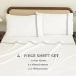 Dreamology Cotton Percale Sheets, California King, 100% Cotton Percale Sheets Set, Cool, Breathable & Crisp Bedsheet & Pillowcase Sheet Sets,Cal King Sheet Set with Deep Pocket Up to 16 Inches (Gray)