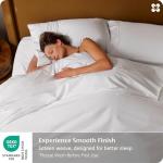 Bedsure 100% Giza Egyptian Cotton Sheets King Size - CEA Certified Luxury Hotel Sheets 18 Inches Deep Pocket with 4 Corner Straps, PureWoven Soft & Beathable Sateen Weave Bedsheets (White, King)