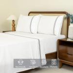 Dreamology Cotton Percale Sheets, California King, 100% Cotton Percale Sheets Set, Cool, Breathable & Crisp Bedsheet & Pillowcase Sheet Sets,Cal King Sheet Set with Deep Pocket Up to 16 Inches (Gray)