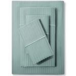 Feather & Stitch 500 TC Queen Size Damask Bed Sheet Set, 100% Cotton Soft Breathable Bedsheets 4 Piece 18" Deep Pockets Sateen Weave Striped Bedding Mattress Resort Hotel Luxury (Granite Green)