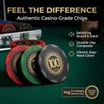 LOYCHIP Casino-Grade Clay Poker Chip Set, 300pcs 14g Numbered Clay Chips with Aluminum Case, 2 Decks, Premium Poker Set for Texas Hold'em, Blackjack, Home Game Night, Family Party, Travel