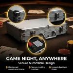 LOYCHIP Casino-Grade Clay Poker Chip Set, 300pcs 14g Numbered Clay Chips with Aluminum Case, 2 Decks, Premium Poker Set for Texas Hold'em, Blackjack, Home Game Night, Family Party, Travel