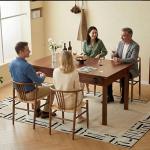 OQSC 2-in-1 Board Game Table with Removable Top, Dining & Gmaing Table for 4~6 Players with Non-Slip Play Mat, Rotating Cup Holders, Solid Wood Legs for Poker, Puzzle, Board Game， Rustic Brown