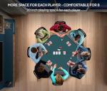 ZivPlay Poker Table Foldable Texas Holdem Poker Table Portable with Folding Legs for Card Game and Casino Gambling 8 Player Octagon