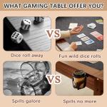 OQSC 2-in-1 Board Game Table with Removable Top, Dining & Gmaing Table for 4~6 Players with Non-Slip Play Mat, Rotating Cup Holders, Solid Wood Legs for Poker, Puzzle, Board Game， Rustic Brown