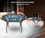 ZivPlay Poker Table Foldable Texas Holdem Poker Table Portable with Folding Legs for Card Game and Casino Gambling 8 Player Octagon