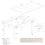 OQSC 2-in-1 Board Game Table with Removable Top, Dining & Gmaing Table for 4~6 Players with Non-Slip Play Mat, Rotating Cup Holders, Solid Wood Legs for Poker, Puzzle, Board Game， Rustic Brown