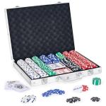 Poker Chips with Numbers,500PCS Poker Chip Set with Aluminum Travel Case,11.5 Gram Poker Set for Texas Holdem and Blackjack.