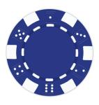 DA VINCI 100 Clay Composite Dice Striped 11.5 gram Poker Chips, Blank Blue Chips for Direct UV Print or Hot Stamping (Blue)