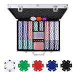 Homwom Poker Chip Set - 500PCS Poker Chips with Aluminum Case, 11.5 Gram Chips for Texas Holdem Blackjack(500pcs)