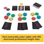 Spin Master Games, Cardinal Legacy Deluxe 200-Piece Poker Set, Premium Dual-Toned Poker Chips in Wooden Storage Case, Valentine's Day Gifts for Couples, 2-10 Players, for Ages 10 & Up