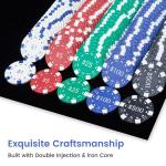 Poker Chips with Numbers,500PCS Poker Chip Set with Aluminum Travel Case,11.5 Gram Poker Set for Texas Holdem and Blackjack.