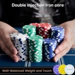 Poker Chips with Numbers,500PCS Poker Chip Set with Aluminum Travel Case,11.5 Gram Poker Set for Texas Holdem and Blackjack.