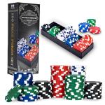 Sunny Days Entertainment Elbow Room Games 100-Piece Poker Chip Set with Tray – Casino Style Plastic Chips for Texas Hold'em, Blackjack & Home Game Nights