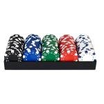 Sunny Days Entertainment Elbow Room Games 100-Piece Poker Chip Set with Tray – Casino Style Plastic Chips for Texas Hold'em, Blackjack & Home Game Nights