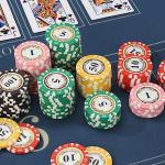 125pcs Clay Poker Chips Denominations 13.5 Gram Blacakjack Casino Chips Numbered Bulk Iron Clay Composite Poker Chip Set Casino Games Gambing Poker Texas Hold'em Black jack,Card Club Late Night