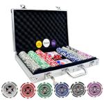 AIBETOMG Poker Chips with Numbers,300Pcs Poker Chips Set with Aluminum Travel Case,11 Gram Casino Poker Set for Texas Holdem, Blackjack