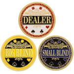 Lunorvexia Big Blind Small Blind Poker Chips Set with Poker Dealer Button - Metal Poker Chips for Texas Holdem Poker Night | Professional Dealer Button & Poker Accessories for Men​