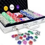 AIBETOMG Poker Chips with Numbers,300Pcs Poker Chips Set with Aluminum Travel Case,11 Gram Casino Poker Set for Texas Holdem, Blackjack