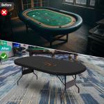 Gasadar Oval Poker Table Dust Cover with Elastic Band Hem and Buckle Fit Portable Poker & Game Table 96" L x 44" W Black