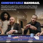 8 Player Poker Table with 2 Interchangeable Game mats, Texas Holdem Poker and Blackjack, Collapsible Casino Table with Padded Rails and XXL Cup Holders for Wine and Whiskey Glasses, (71 in)